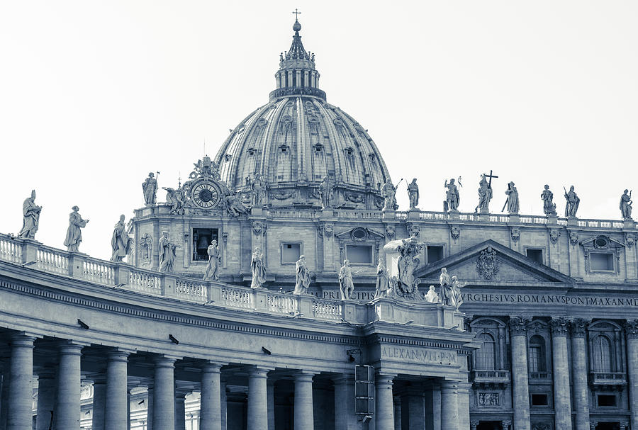 Rome - St Peter Basilica BW Photograph by AM FineArtPrints