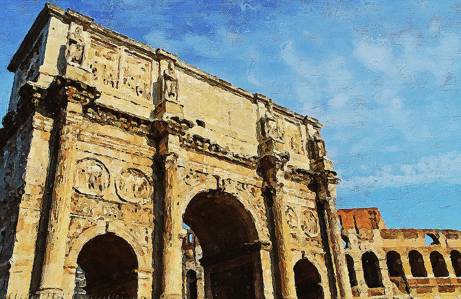 Rome - The Arch of Constantine - 05 Painting by AM FineArtPrints