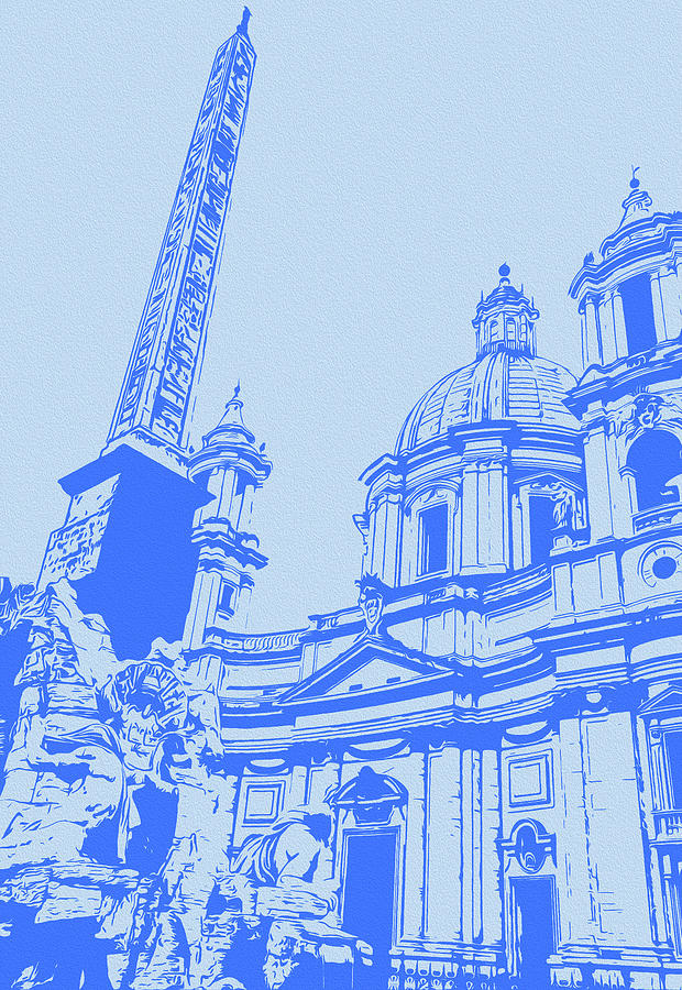 Rome, the majestic Piazza Navona Painting by AM FineArtPrints