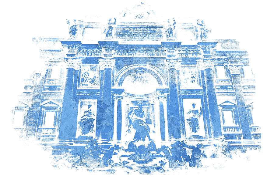 Rome, the Majestic Trevi Fountain Painting by AM FineArtPrints