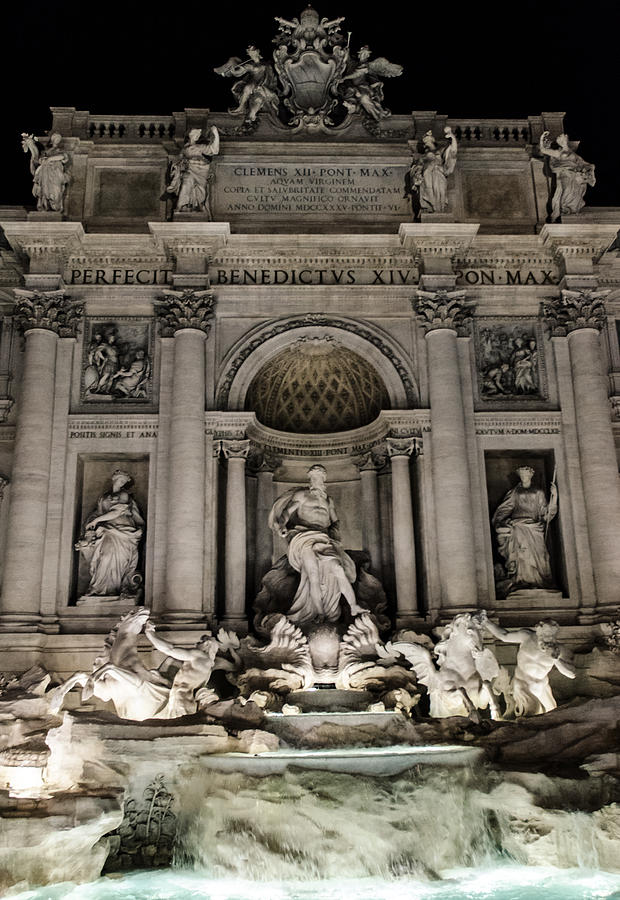 Rome - The Trevi Fountain at night 3 Photograph by AM FineArtPrints