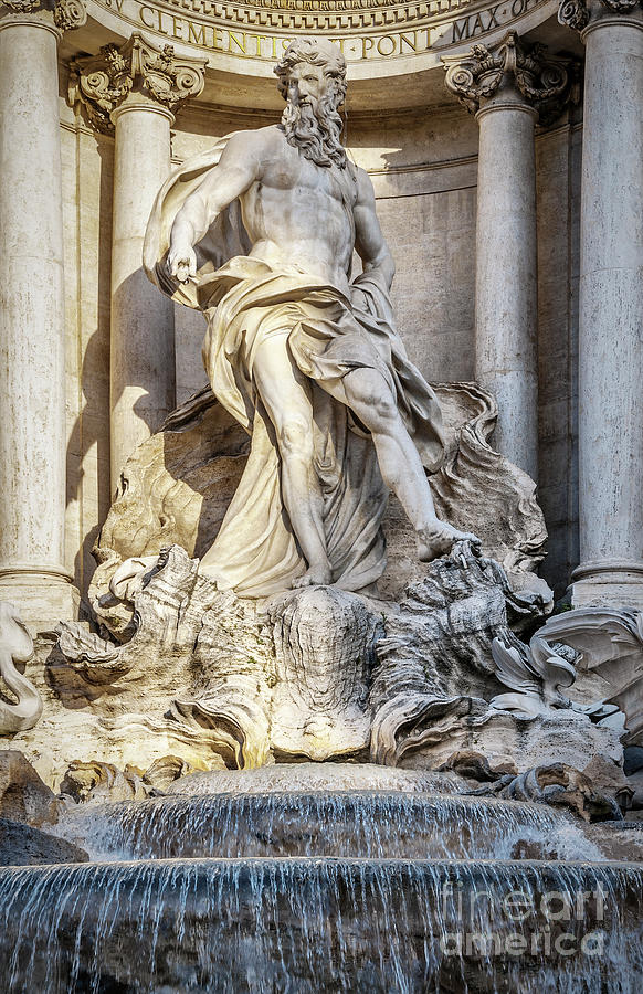 Rome Trevi Fountain Statue Photograph by Antony McAulay