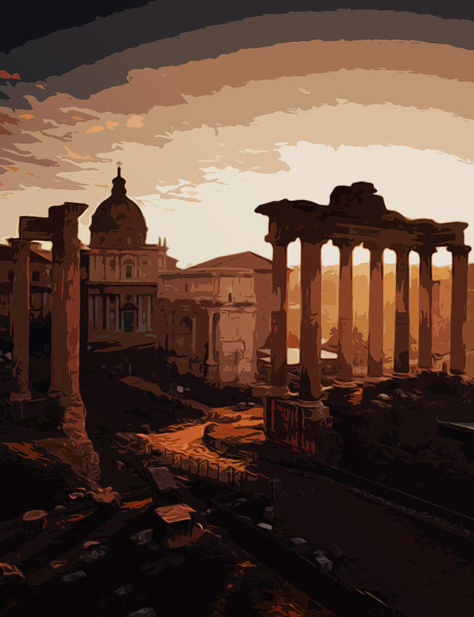 Rome, Twilight of the Gods Painting by AM FineArtPrints