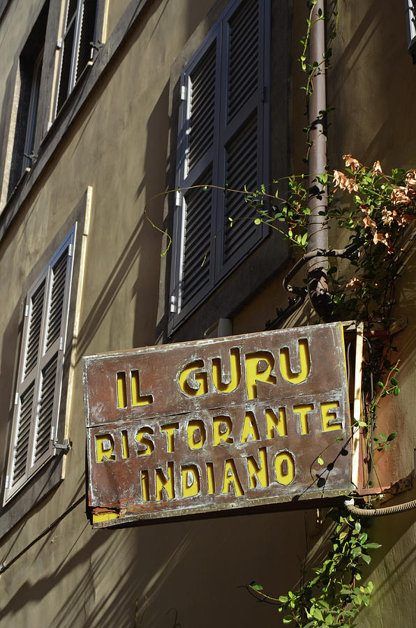 Rome Urban Street Scene with Indian Restaurant Sign Photograph by Shawn OBrien