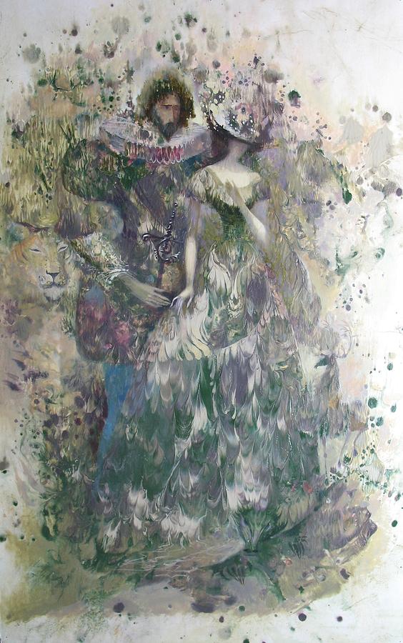 Romeo and Juliet. Monotype Painting by Valentina Kondrashova