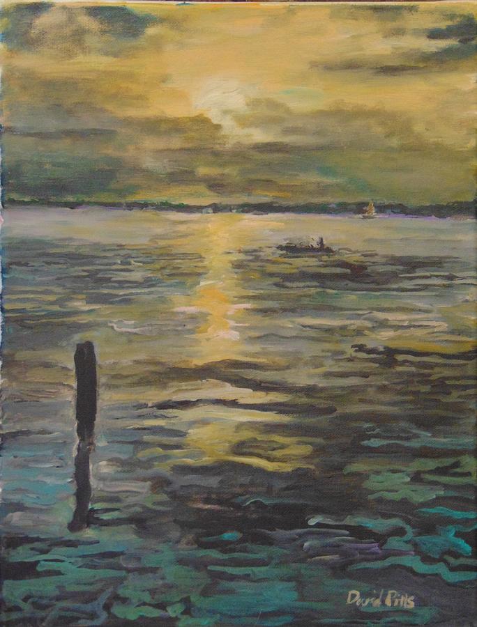 Al Painting - Ron kayak fishing by David Pitts