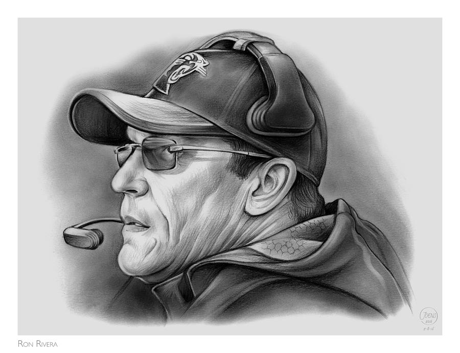 Carolina Panthers Drawing - Ron Rivera by Greg Joens