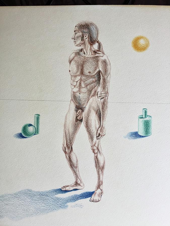 Male Drawing - Ron, the Model by Dale Turner