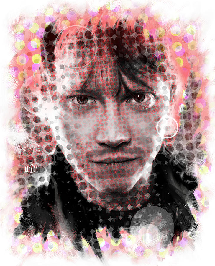 Ron Weasley Halftone Portrait Digital Art by Garth Glazier