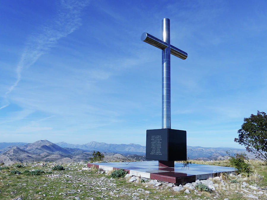 Ronald Brown Memorial Cross - Croatia Photograph by Phil Banks