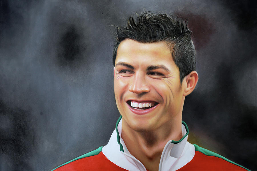Cristiano Ronaldo Painting - Ronaldo Oil Painting by One Art