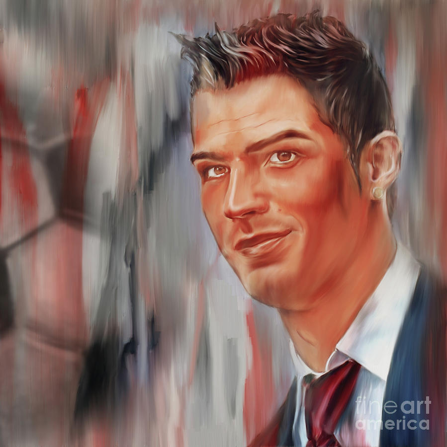 Cristiano Ronaldo Painting - Ronaldo Soccer player 098iu by Gull G