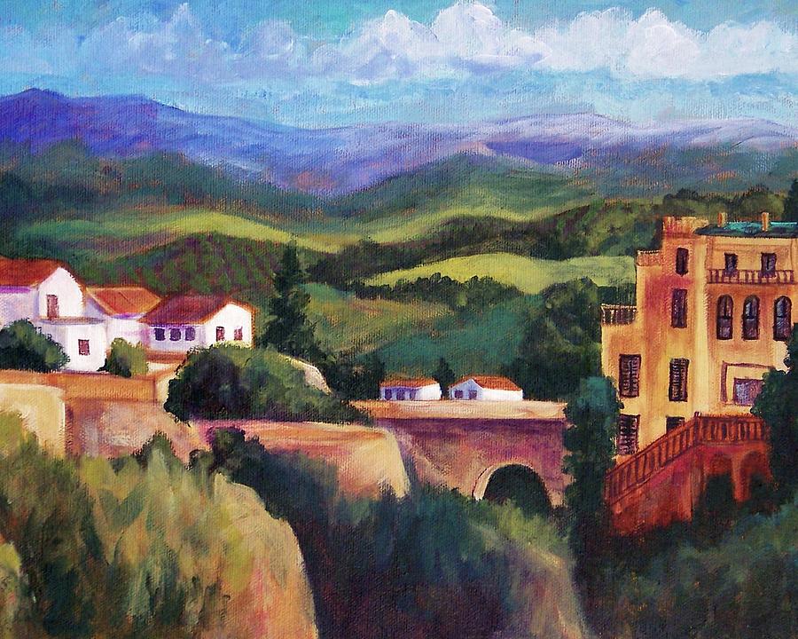 Ronda View from the Bridge Painting by Candy Mayer