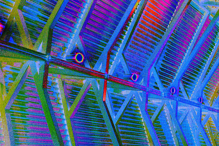 Roof Beams In Blue and Green Photograph by Richard Henne