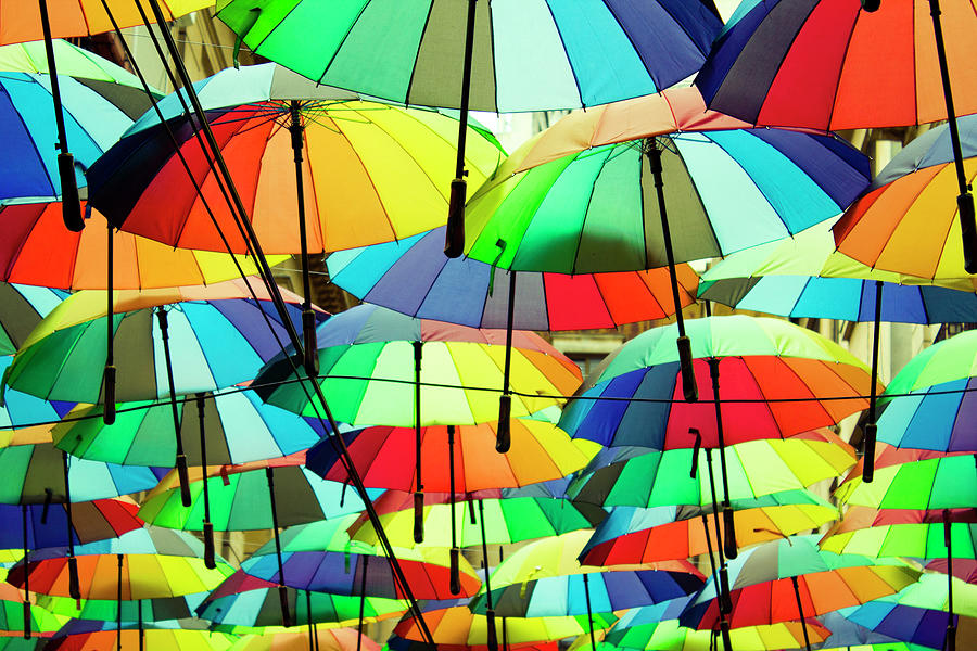 Roof Made From Colorful Umbrellas Photograph by Vlad Baciu