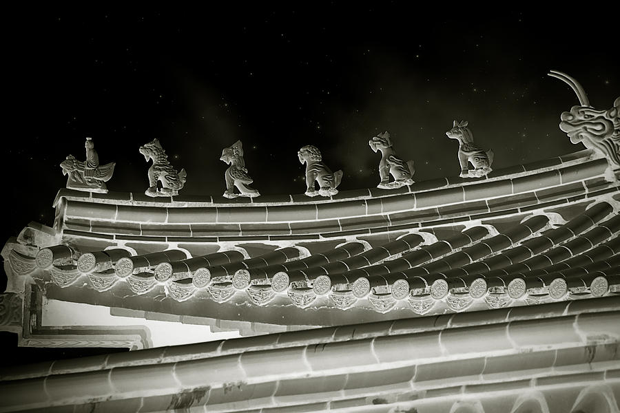 Black And White Photograph - Roof National Palace Museum Taiwan City - Taipei  by Alexandra Till
