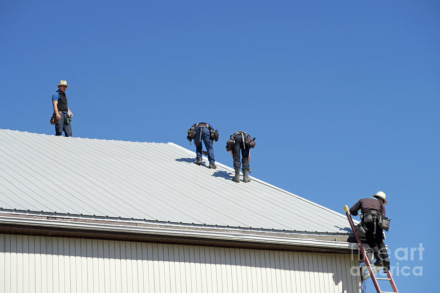Roofers on the Job Photograph by Ann Horn