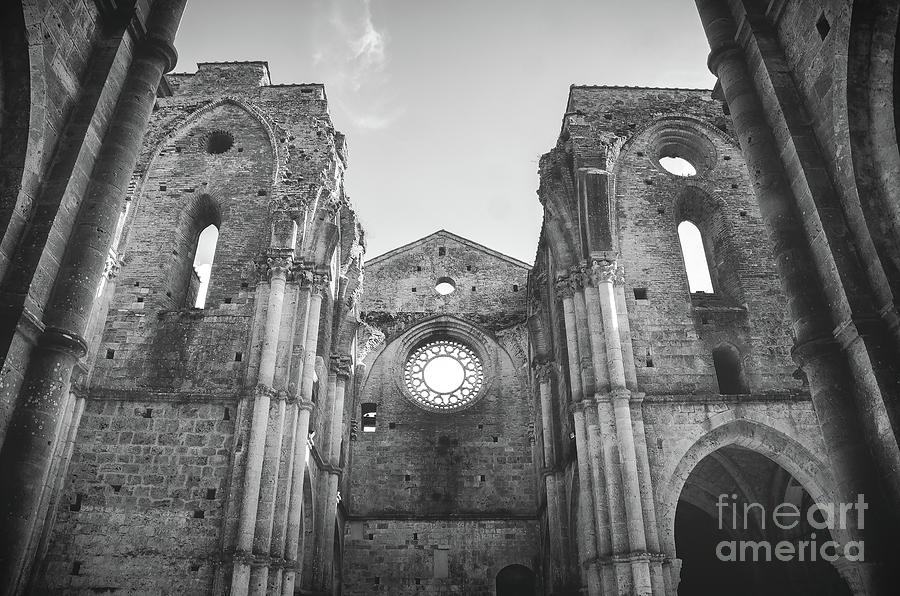 Abandoned Photograph - Roofless Church Black And White by Luca Lorenzelli Abandoned Photograph - Roofless Church Black And White by Luca Lorenzelli