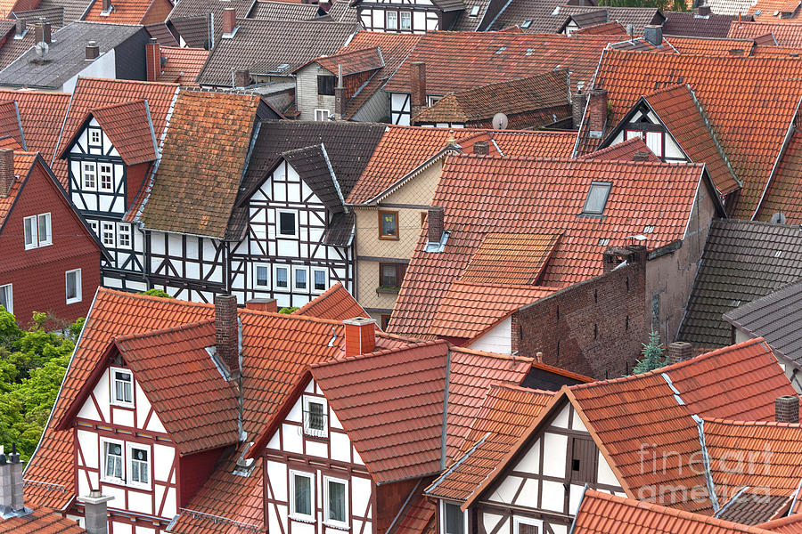 Roofs of Bad Sooden-Allendorf Photograph by Heiko Koehrer-Wagner