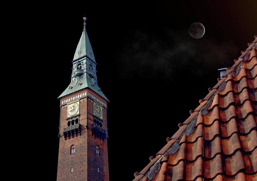 Copenhagen City Hall Tower And Roof  Photograph by Aleksandrs Drozdovs