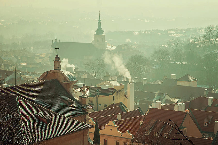 Roofs of Mala Strana. Vintage. Prague Photograph by Jenny Rainbow