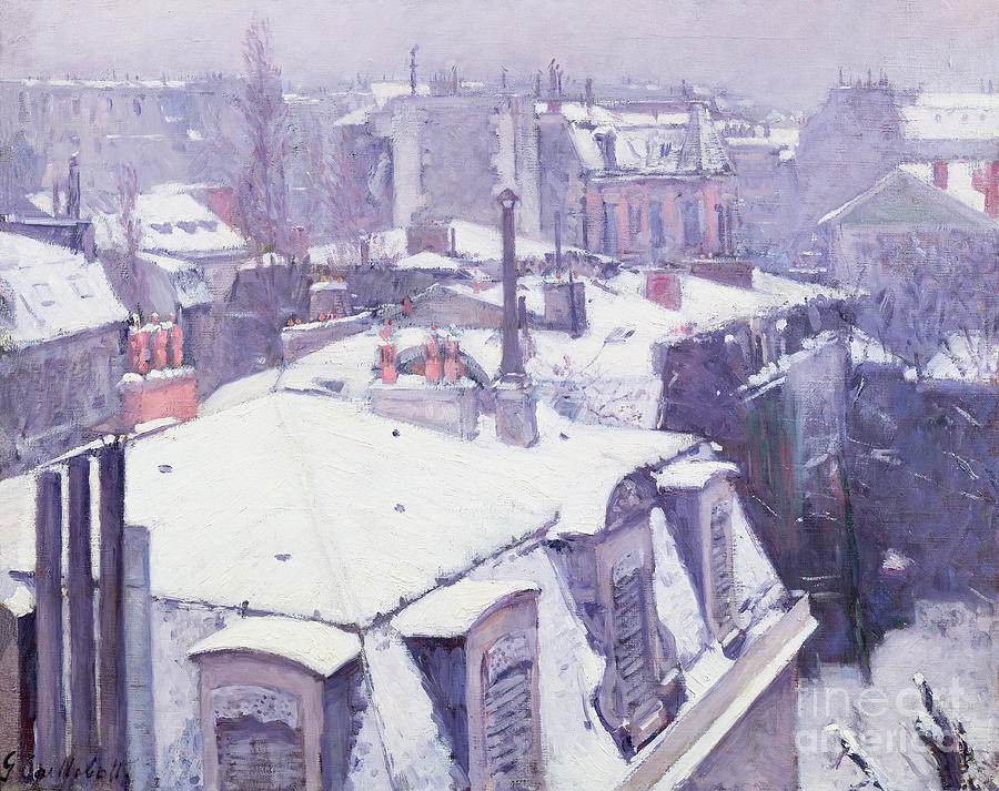 Winter Painting - Roofs under Snow by Gustave Caillebotte
