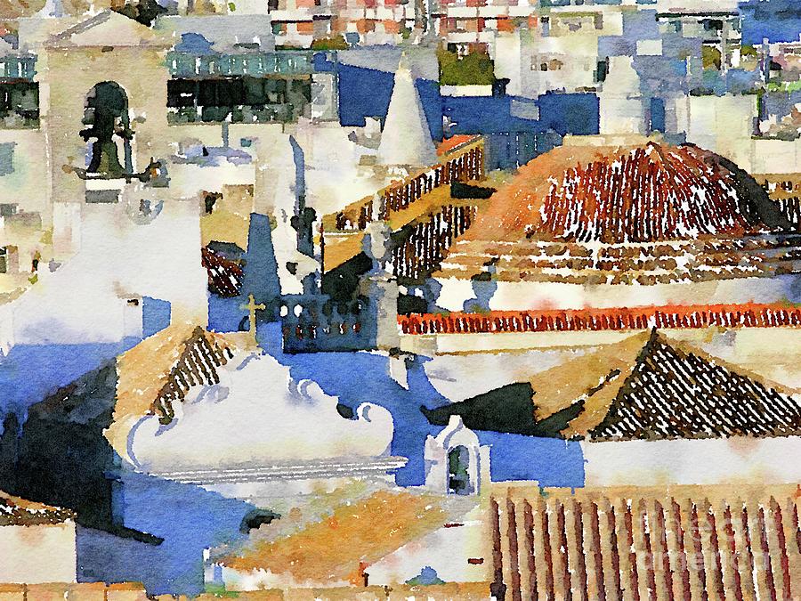 Rooftop View by Mary Bassett Painting by Esoterica Art Agency