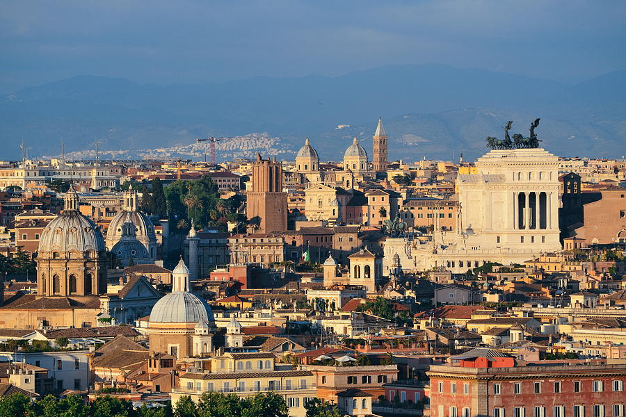 Rooftop view of Rome Photograph by Songquan Deng