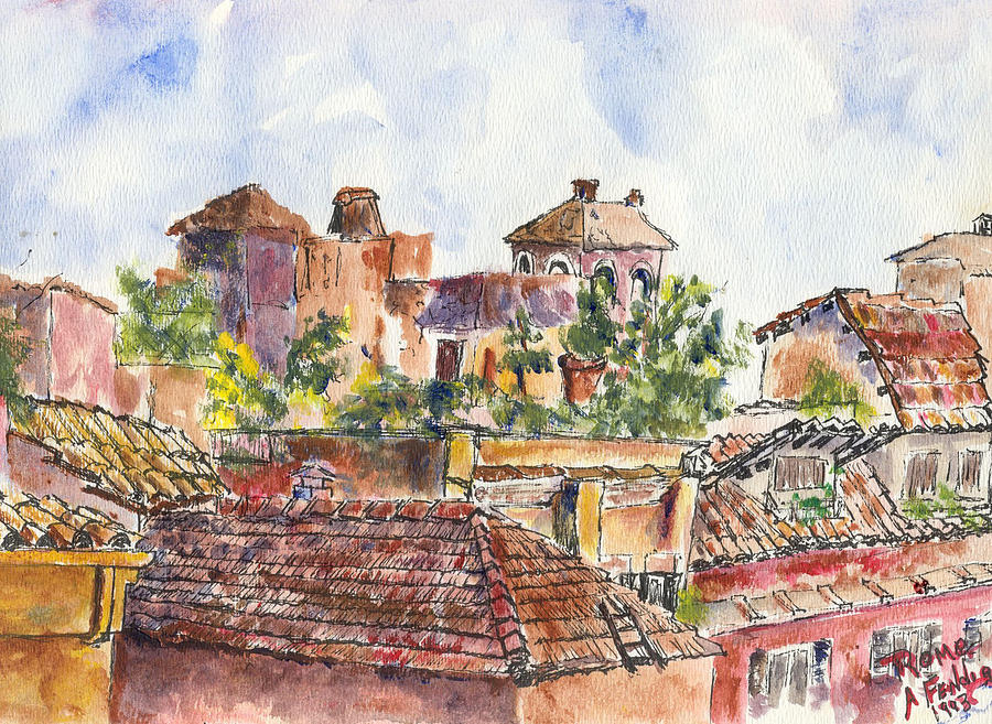 Rooftops of Rome Painting by Albert Fendig - Fine Art America