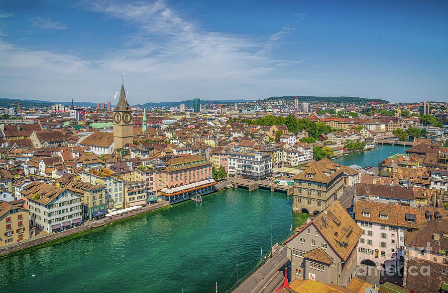 Rooftops of Zurich Photograph by JR Photography