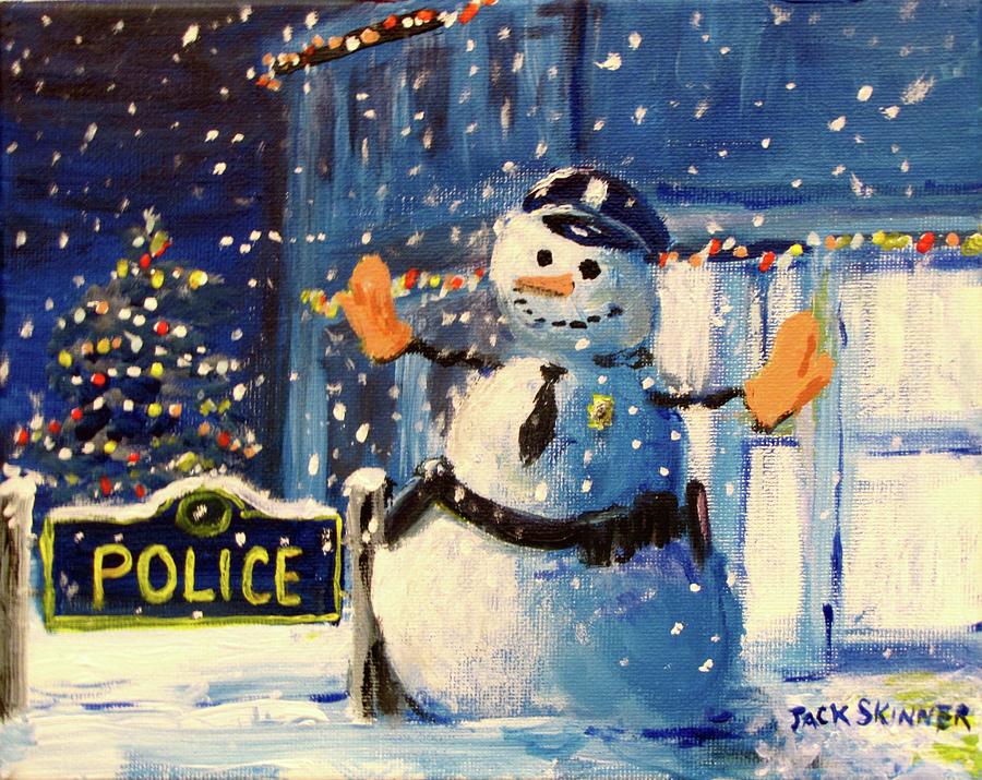 Rookie Working Christmas Eve Painting by Jack Skinner