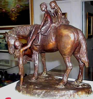 Horse Sculpture - Room For One More by Wayne Strickland