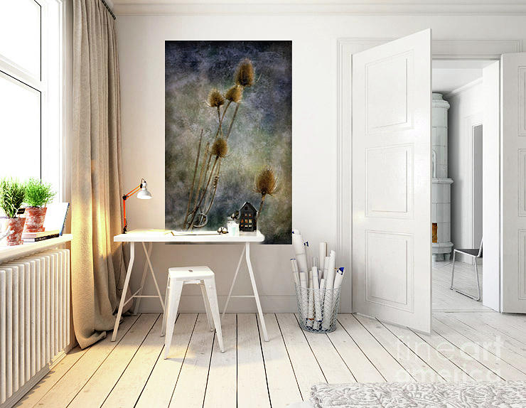 Teasels Digital Art - Room Mock Up with Teasels from Crail by Liz Alderdice