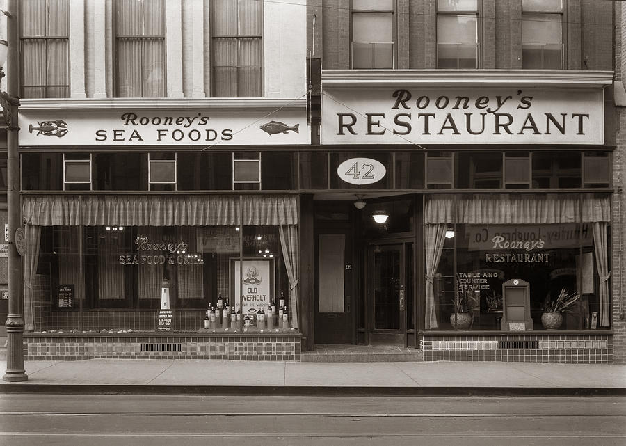 Wilkes Barre Photograph - Rooneys Restaurant Wilkes Barre PA 1940s by Arthur Miller