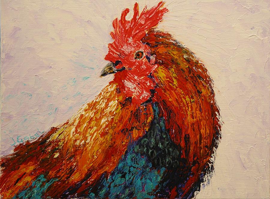 Rooster Painting - Rooster 1 by Laura Gabel