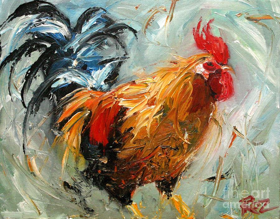 Rooster 163 Painting by Rosilyn Young