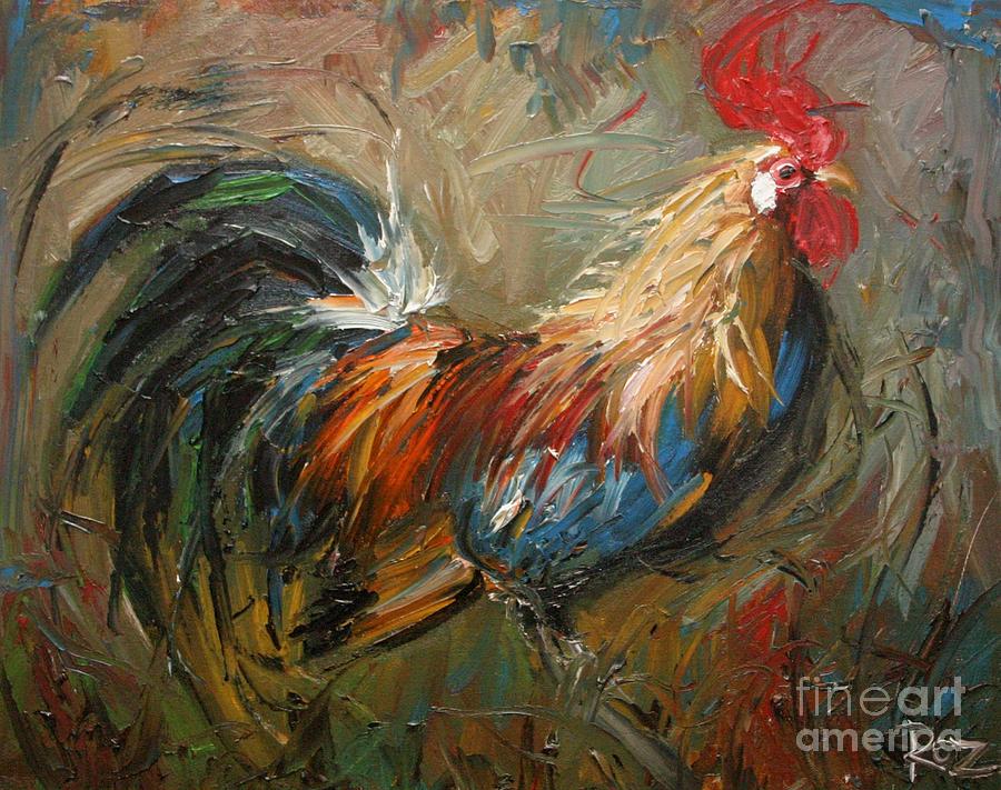 Rooster 164 Painting by Rosilyn Young