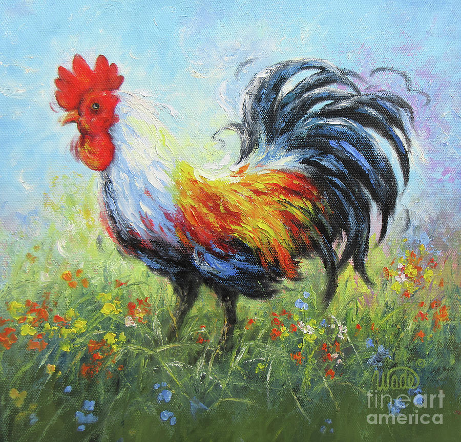 Rooster Painting - Rooster 34 			 by Vickie Wade