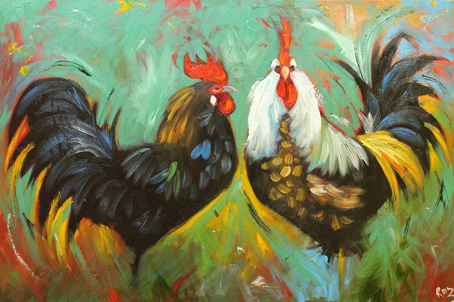 Rooster Painting - Rooster 657 by Rosilyn Young
