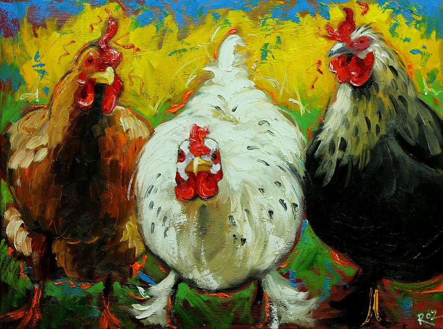 Rooster Chicken Painting - Rooster 757 by Rosilyn Young