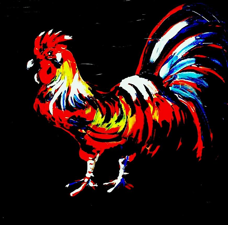 Rooster aw Painting by Hae Kim