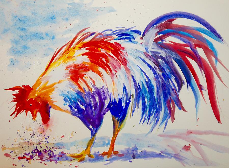 Rooster Painting by Barbara Parisien