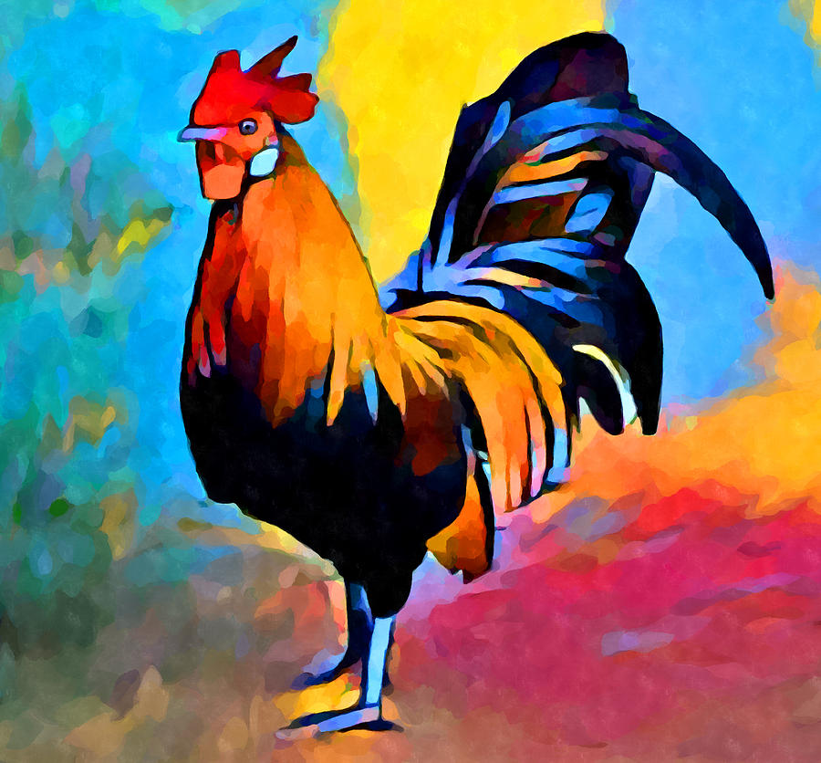 Rooster Painting by Chris Butler