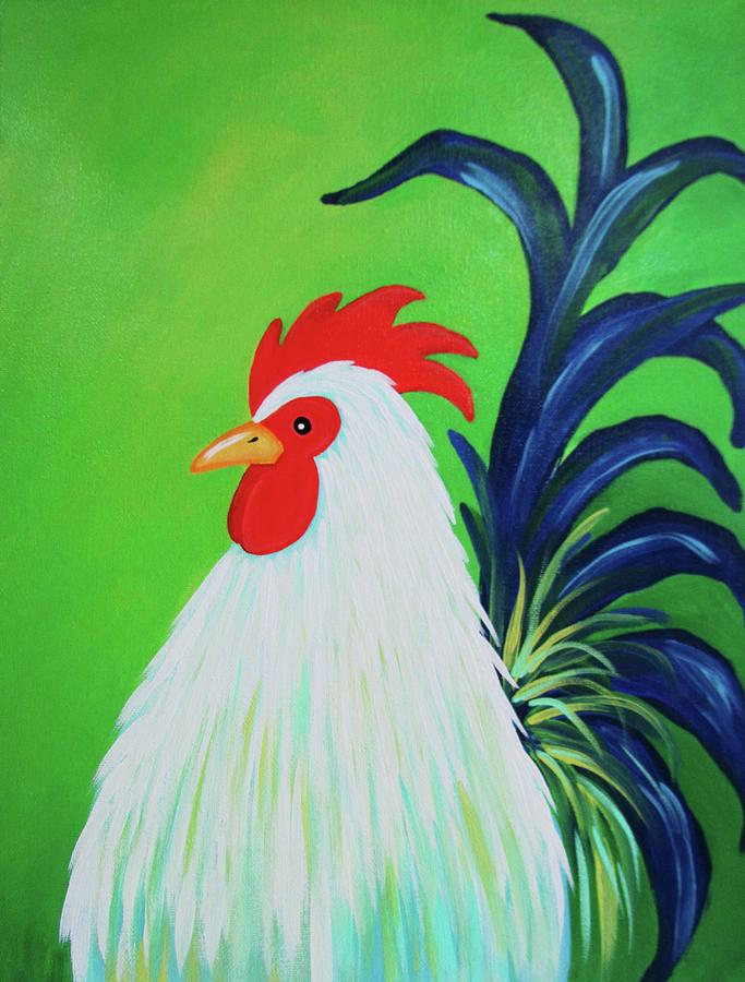Chicken Painting - Rooster by Cynthia Stewart