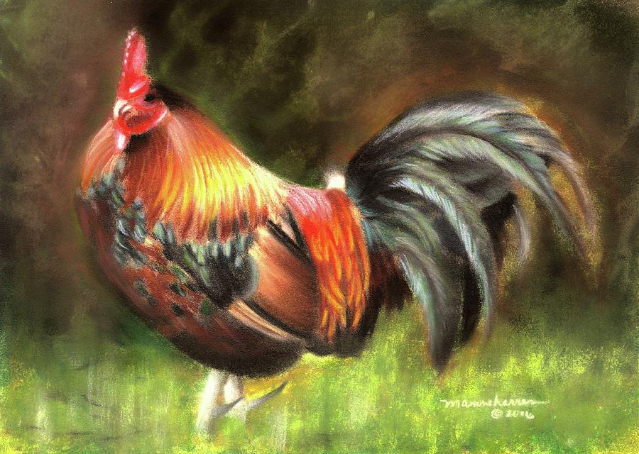 Rooster Dance Pastel by Melissa Herrin