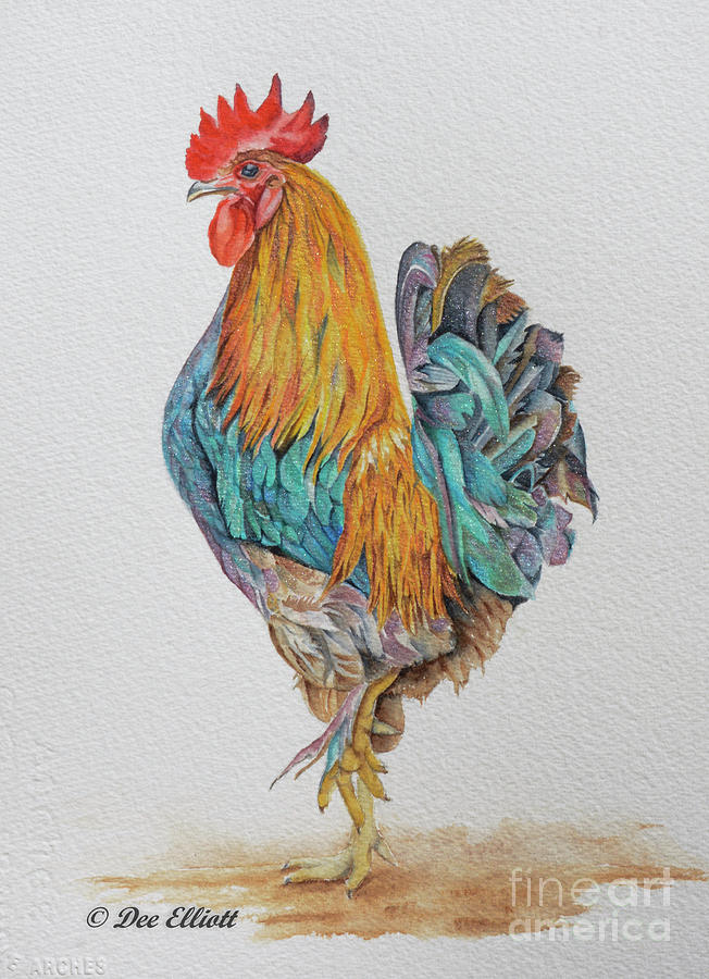 Rooster Painting - Rooster by Dee Elliott