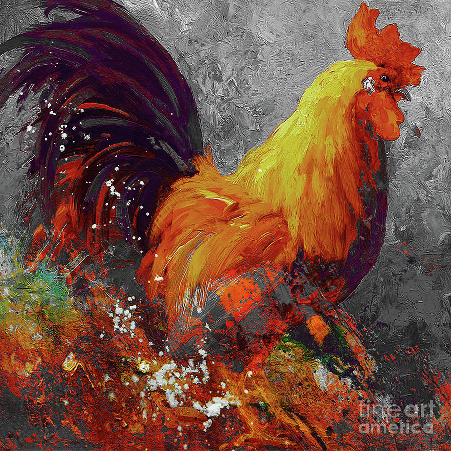 Rooster Painting by Gull G