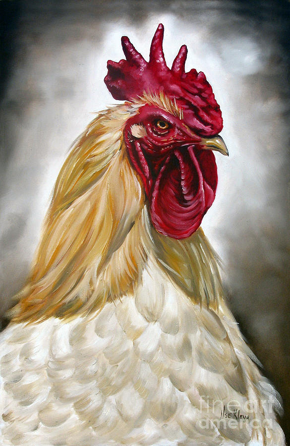 Rooster Painting - Rooster Head II by Ilse Kleyn
