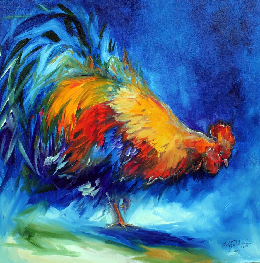 Rooster Hunting Painting by Marcia Baldwin