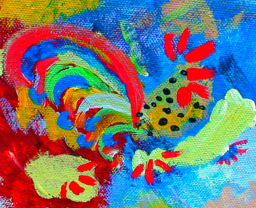 Rooster in the Sky from The Fairy Queen Painting by Angela Annas
